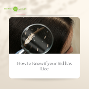 Child having their hair checked for lice at a professional lice treatment salon in Abu Dhabi.